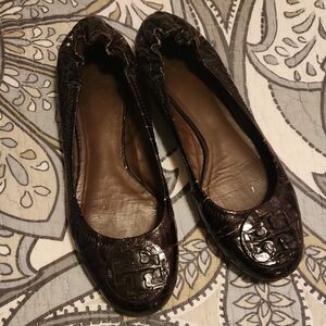 Tory Burch Dark Brown Ballet Flats